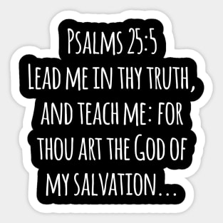 Psalm 25:5 King James Version (KJV) Bible Verse Typography Sticker